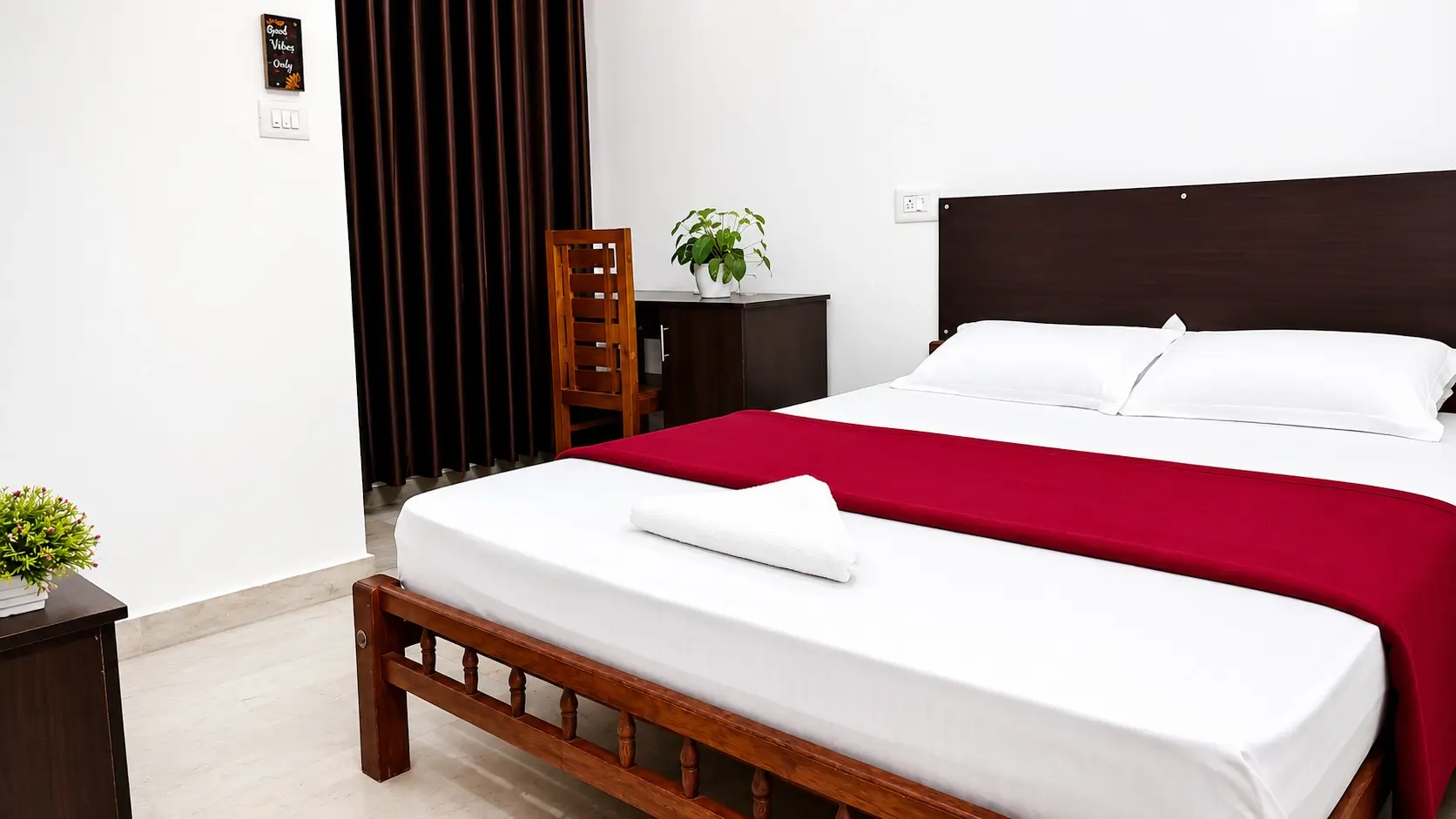 Misty Garden Homestay Guest Room 2 quiet bedroom interior in Fort Kochi
